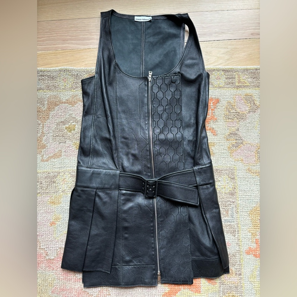 Runway Paco Rabanne Leather Dress